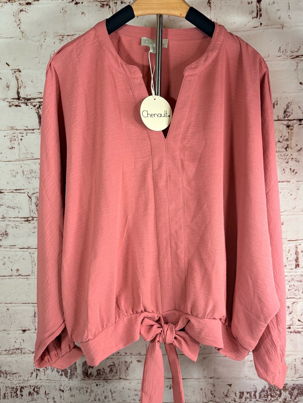 Chenault Rose Pink Tie-Hem Tunic Top